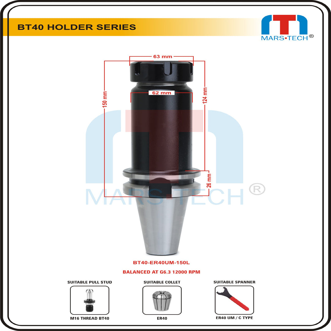 BT40 ER40 Tool Holder – Buy CNC Collet Chucks | Jaibros