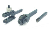 Three adjustable metal knurling tools