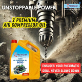 Z Premium air compressor oil container with a drill bit