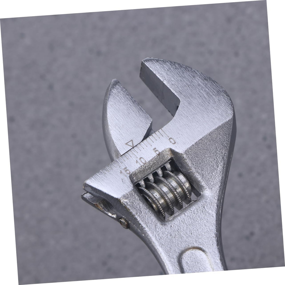 Close-up of Metal Adjustable Wrench Jaw