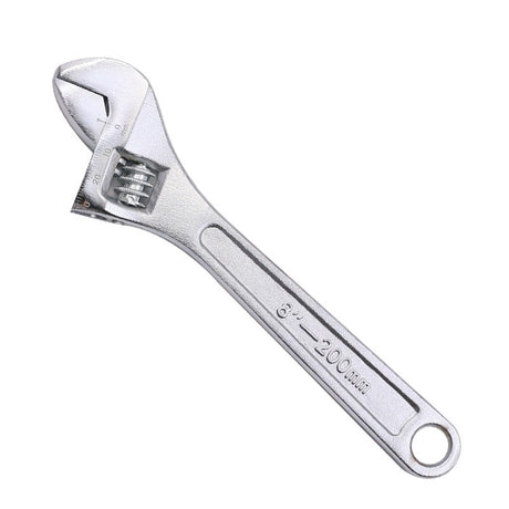 8-Inch Silver Adjustable Wrench
