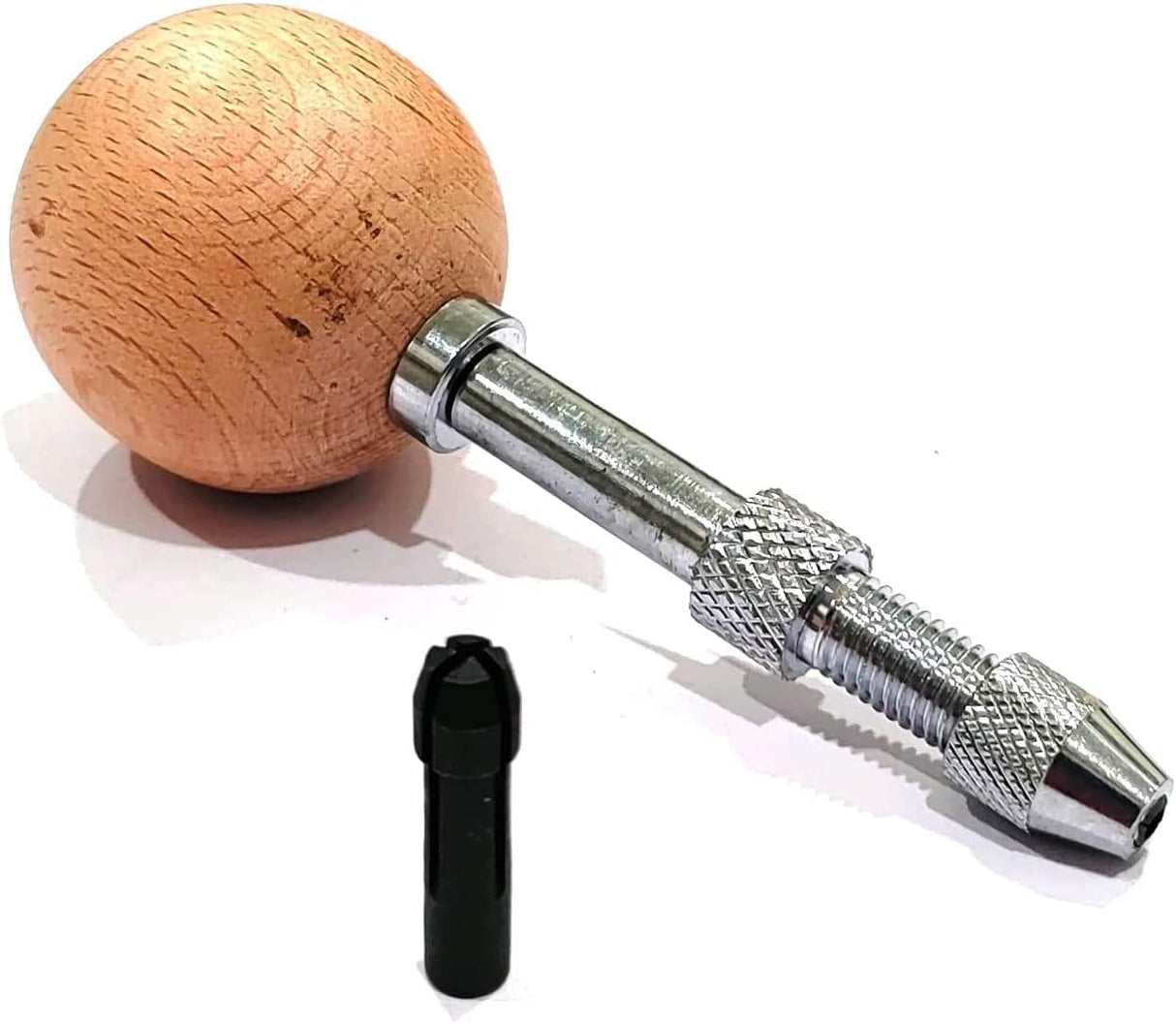 Precision Pin Vise with Round Wooden Ball Handle