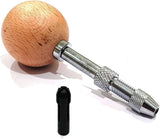Precision Pin Vise with Round Wooden Ball Handle