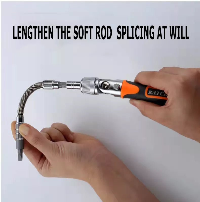 Flexible Extension Shaft Ratchet Screwdriver