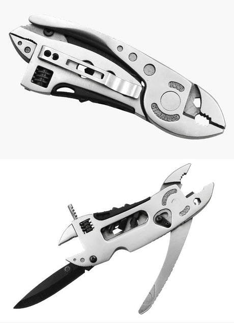 Buyohlic Multitool Wrench set 7 Tools/Pliers/Wire Cutter/Flat Screwdriver Adjustable Multi Purpose Stainless Steel Tool