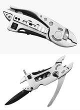 Stainless steel folding wrench plier multitool