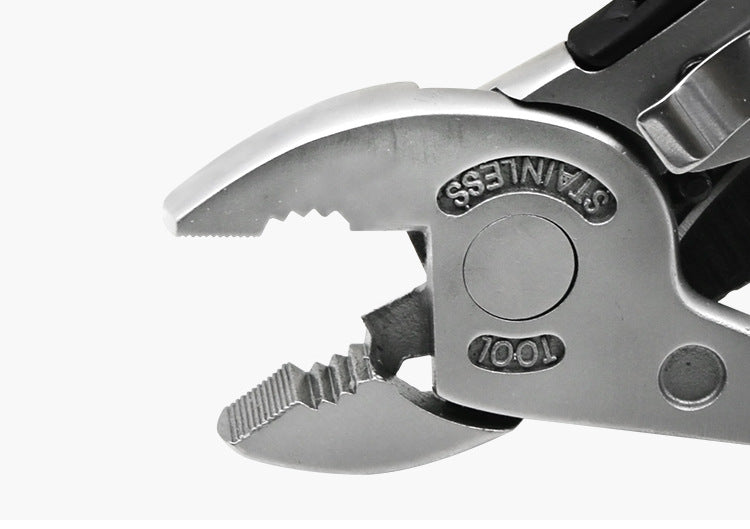 Stainless steel multitool plier jaws with wire cutter 