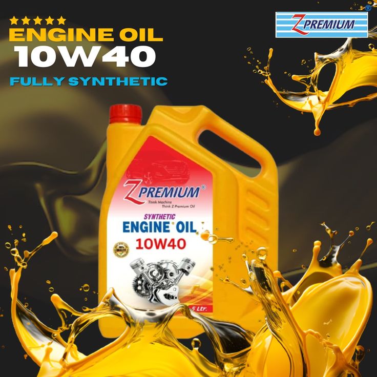 Z Premium engine oil container with splashes 