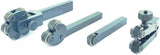 Four metal knurling tools