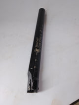 Black metal tool with measurement scale