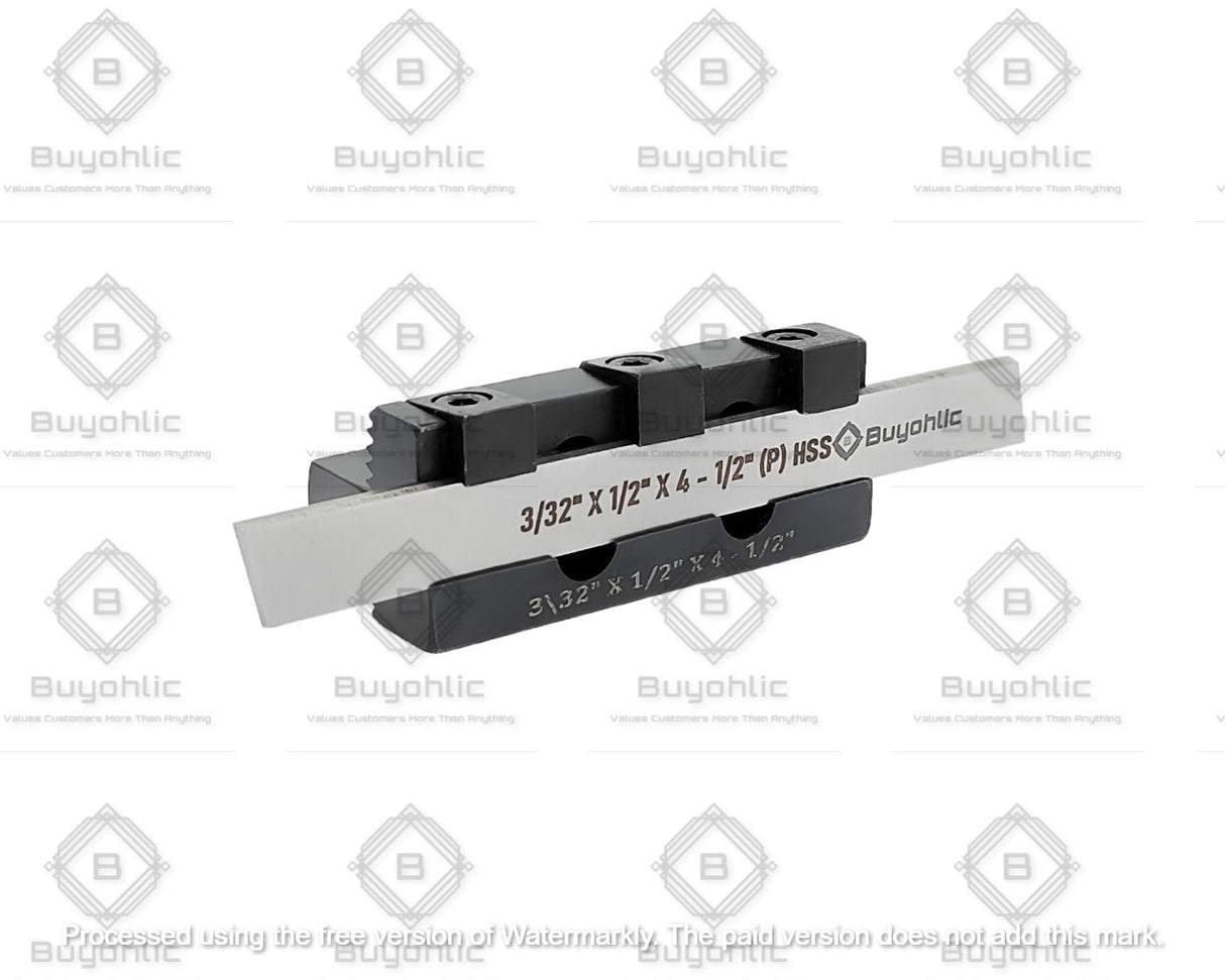 Lathe cut off tool holder front angle view