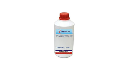 White bottle with red cap labeled 'Polyester Oil S2 320' 