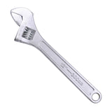 Close-up of Silver Adjustable Wrench Jaw with Scale