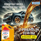 Z Premium engine oil is being poured