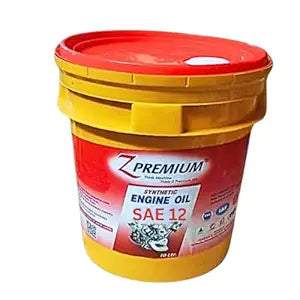 Yellow and red oil container with 'Z Premium