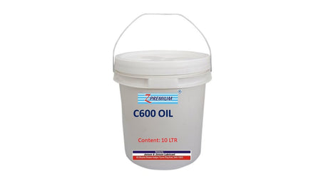 White oil bucket labeled 'C6000 Oil' 