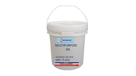 White bucket of premium multipurpose oil
