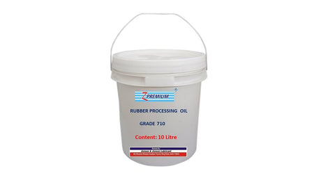 White bucket of rubber processing oil 