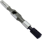Straight tap wrench tool with knurled adjustable screw handle