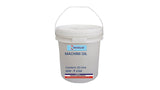 White bucket of machine oil 