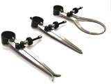Precision measurement tool set different calipers close view