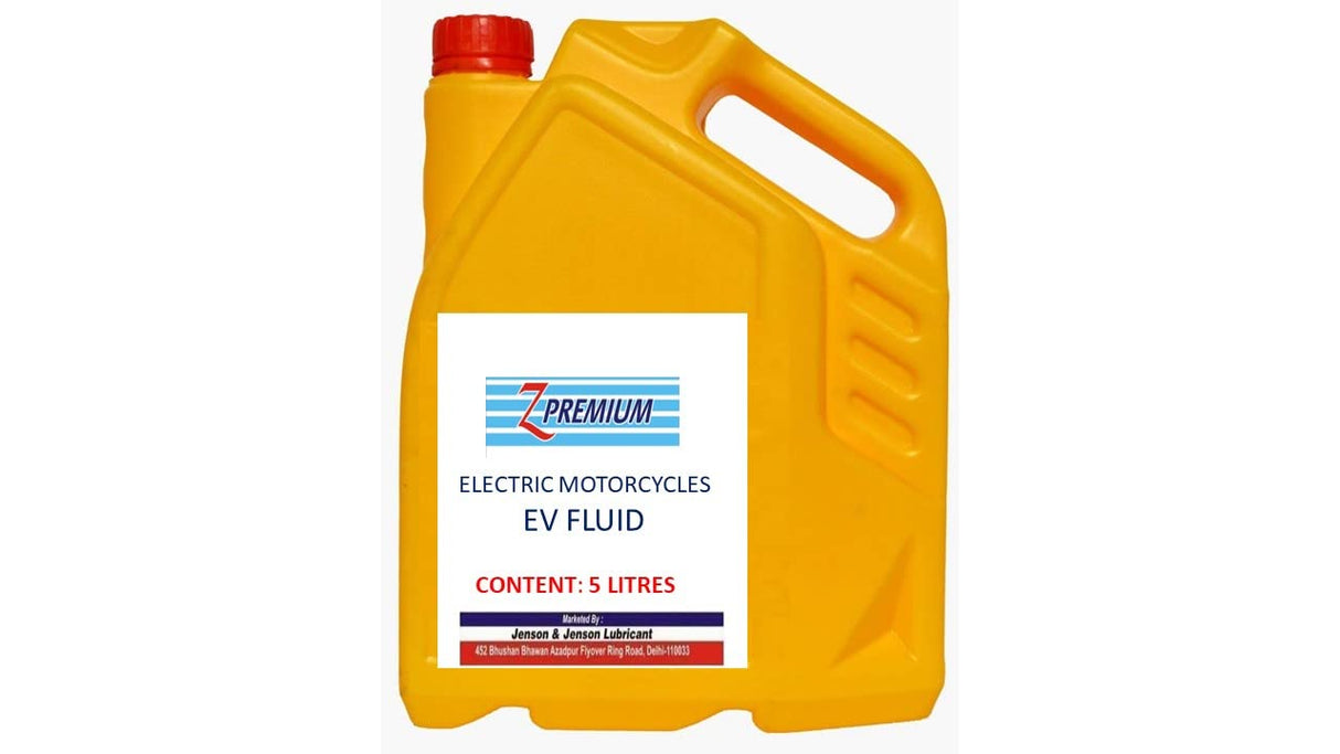 Yellow container of electric motorcycles EV fluid