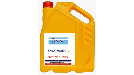 Yellow oil container with a label 