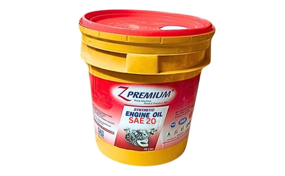 Yellow bucket of Z Premium synthetic engine oil