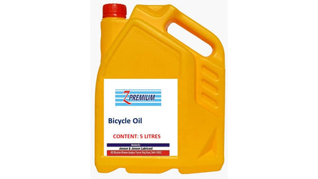 Yellow container of bicycle oil