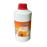 Bottle of Z Premium hydraulic oil HLP 32 with a red cap on a white background