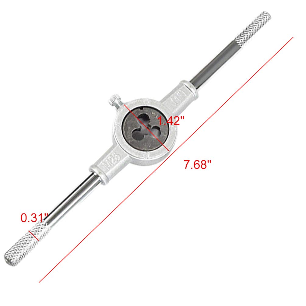 Thread cutting die stock wrench with measurements