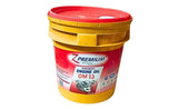 Yellow bucket of Z Premium synthetic engine oil with a red lid