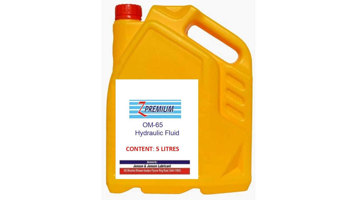 Yellow container of hydraulic fluid 