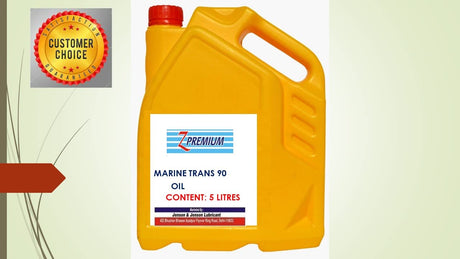 Yellow oil container with a label