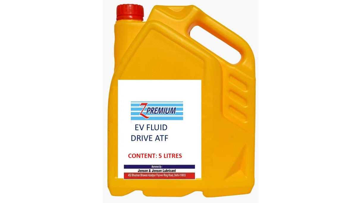 Yellow container of EV Fluid Drive ATF
