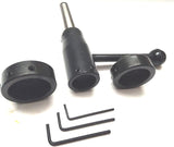 Side view showing installed lathe die holder tool assembly