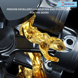 Motor oil is being poured into a gear system