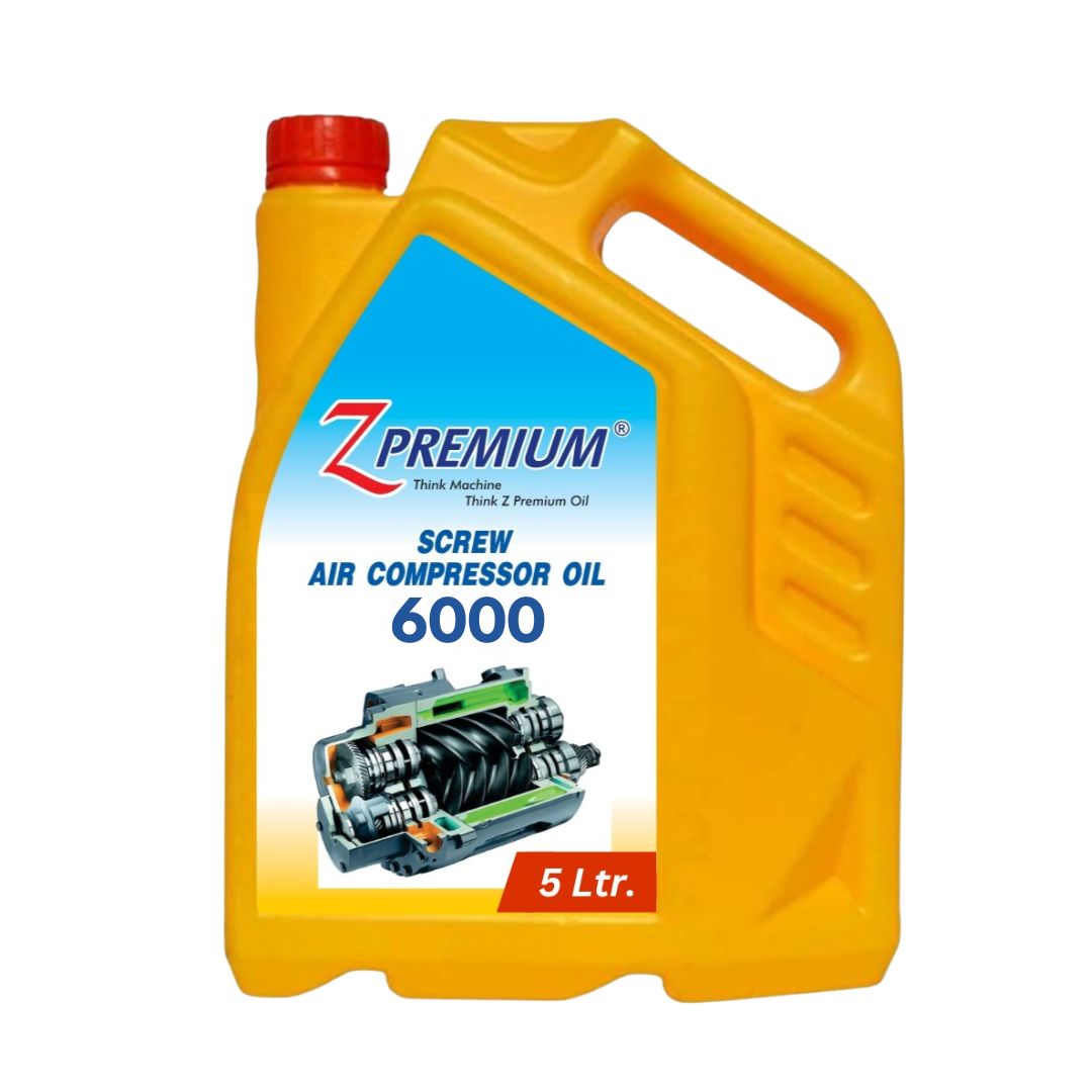 Yellow container of Z Premium Screw Air Compressor Oil 6000 
