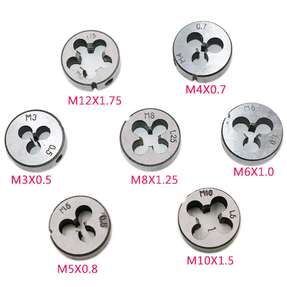 Metric thread cutting round dies set (