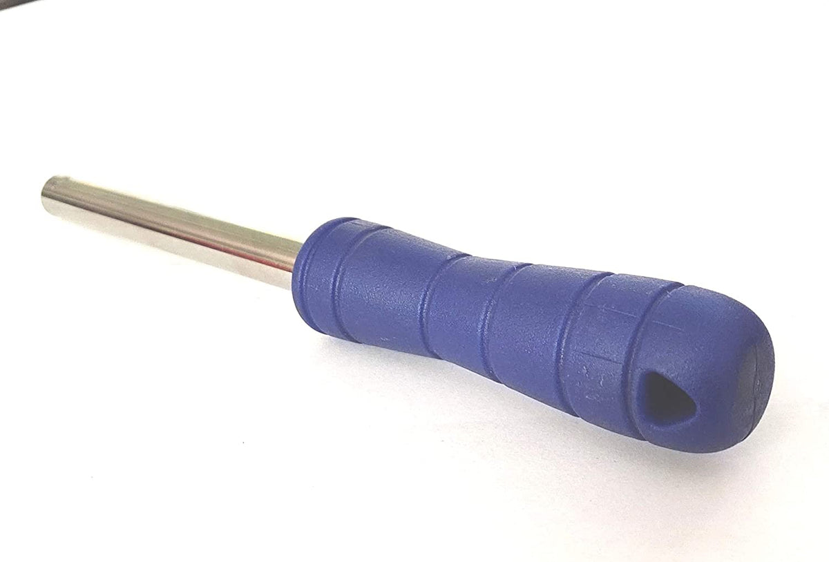 Manual deburring tool with blue ergonomic handle