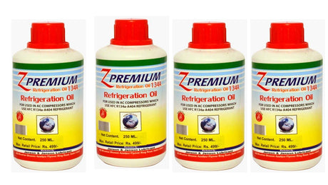 Four bottles of Z Premium refrigeration oil