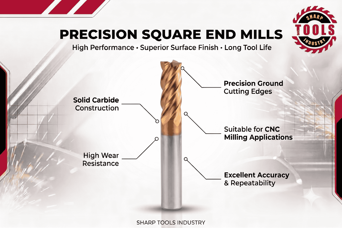 Precision square end mill CNC bit