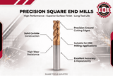 Precision square end mill CNC bit