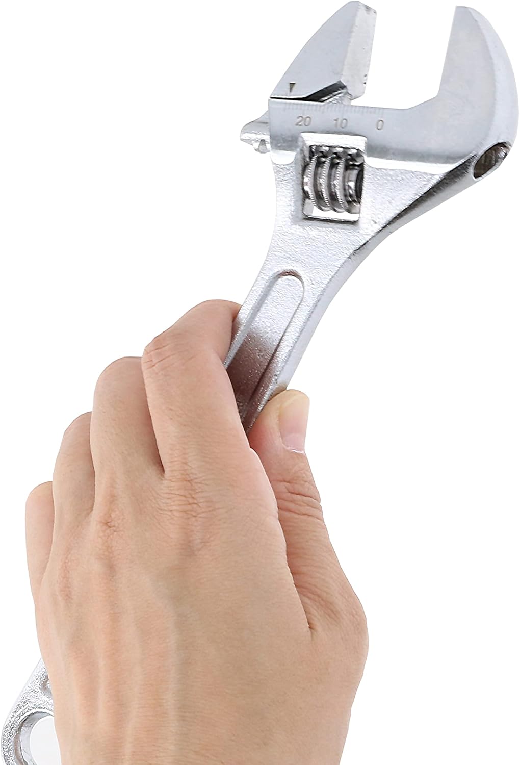 silver adjustable wrench