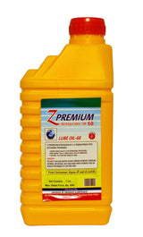 Yellow bottle of Z Premium lubrication oil with a red cap