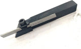 Lathe tool holder with angled HSS cutting bit