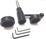 Side view showing tailstock holder with Thread Cutting Dies