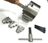 Measuring lathe chuck with ruler