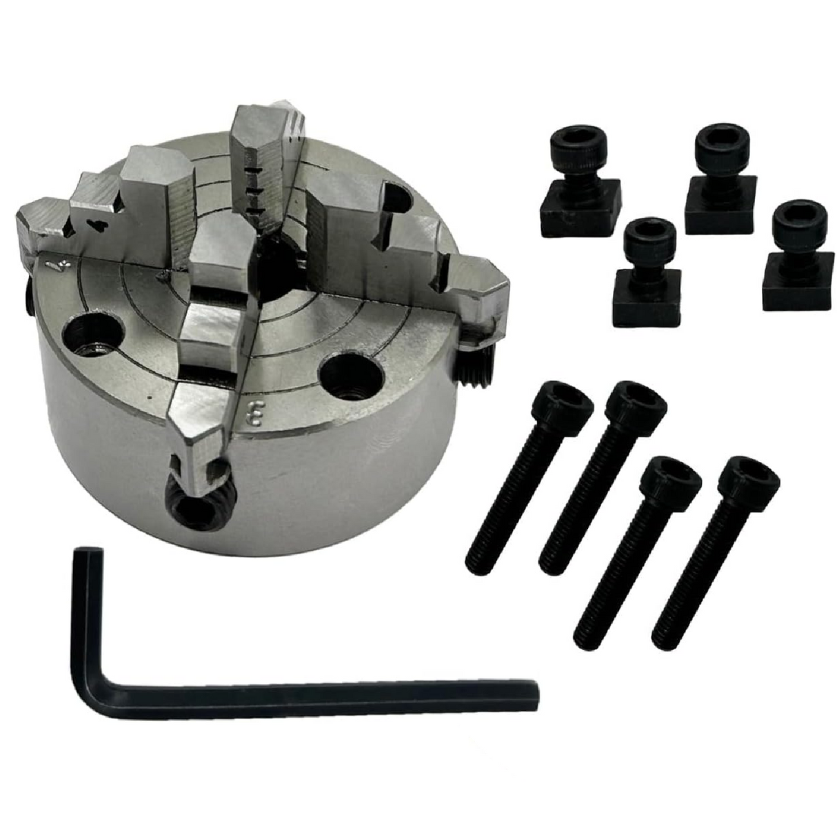 Lathe chuck with mounting hardware
