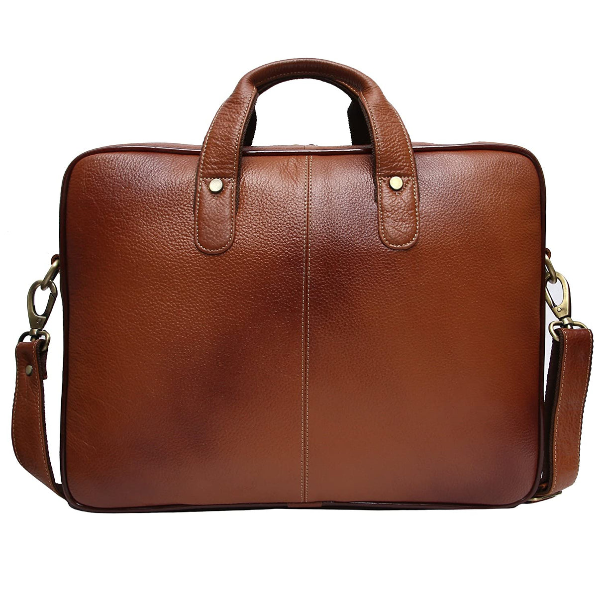 A brown leather briefcase